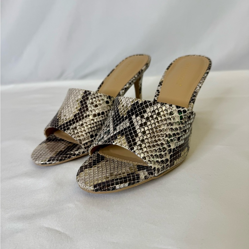 Faux Snakeskin Women's Slip-on Sandals